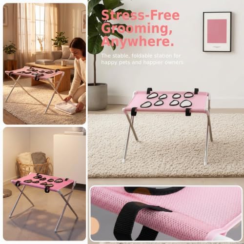 Pet Grooming Stand with Stable Metal Frame - Image 2