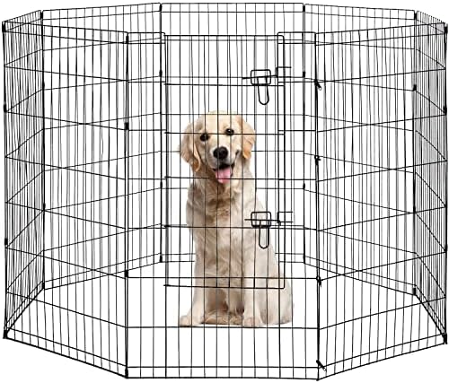 BestPet | Foldable Dog Playpen | 42 Inch, 8 Panels | Metal Pet Exercise Pen | by BestPet