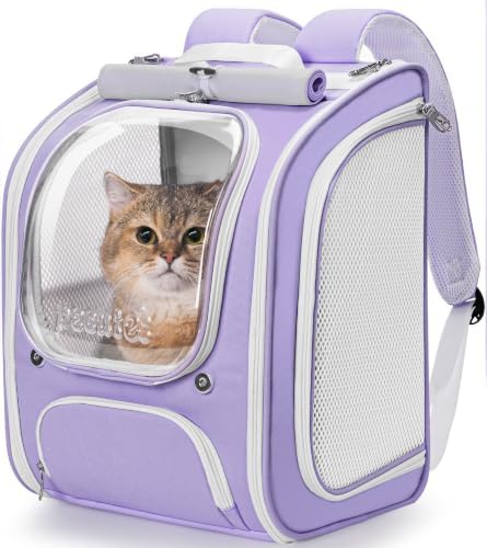 Pecute Cat Backpack Carrier, Large Space Cat Bubble Backpack, Light Purple by pecute