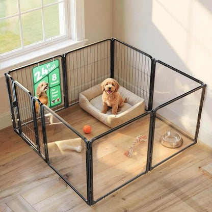 FXW AuraSpace Pro Acrylic & Wire Mesh Indoor Dog Playpen, 8 Panels by FXW