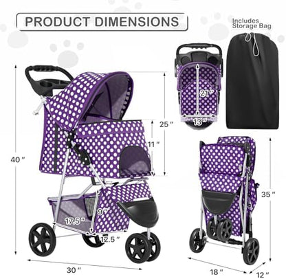 MoNiBloom Pet Stroller for Small/Medium Dogs and Cats - Image 3