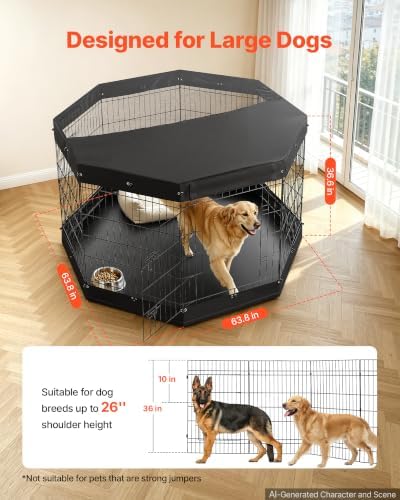 VEVOR Dog Playpen 36 Inch 8 Panels Exercise Pen - Image 2