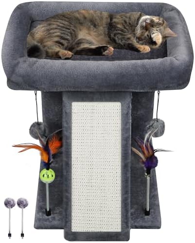 TWDEPART Cat Tree Tower with Cat Scratching Post by TINWEI