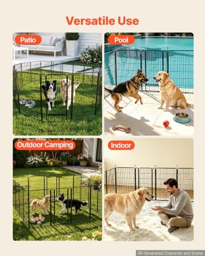 VEVOR Dog Playpen 40 Inch 16 Panels Foldable Metal Exercise Pen Pet Fence - Image 5