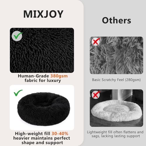 MIXJOY Orthopedic Dog Bed Comfortable Donut Cuddler Round Pet Beds Ultra Soft - Image 5