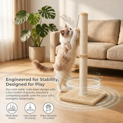 Dimaka 29" Height Tall Cat Scratching Post, Claw Scratcher - Image 6