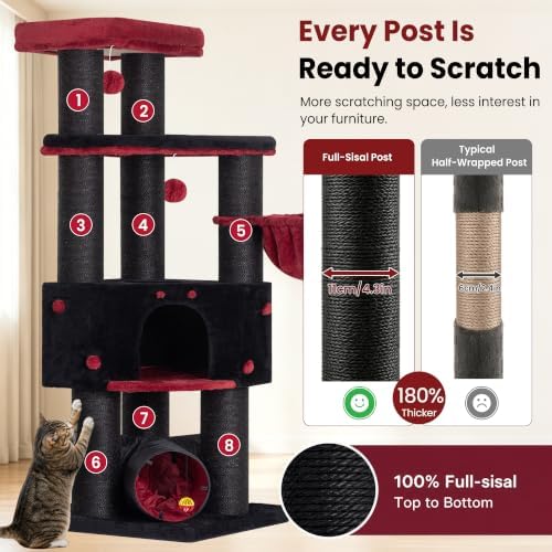 Heavy Duty Large Cat Tree Tower, Extra Wide Cat Scratching Posts - Image 4