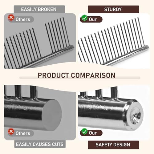 WRW 4 Pack Dog Comb, Metal Comb - Image 5