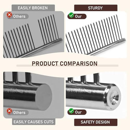 WRW 4 Pack Dog Comb, Metal Comb - Image 5