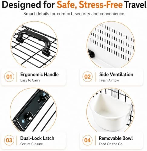 23" Airline Approved Cat Carrier Hard Shell, Dual-Entry Pet Carrier - Image 3
