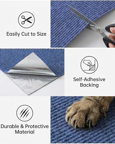 Corner & Wall Cat Scratch Mat, Self-Adhesive Trimmable Cat Scratcher, Wall - Image 3