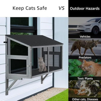 beeNbkks Bug Proof Window Catio, Expandable Outdoor Cat Enclosure - Image 4