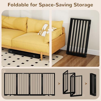 32" Extra Tall Free Standing Dog Gate Indoor, Foldable Pet Gate - Image 6