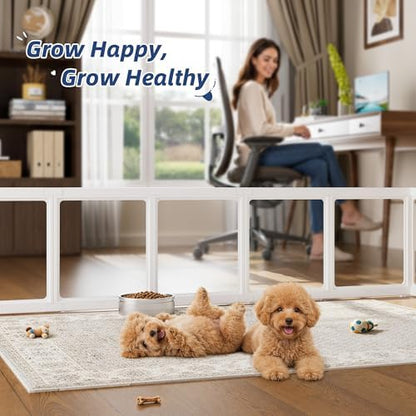 Clear Acrylic Dog Playpen Indoor Pet Pen, 10 Panels - Image 6