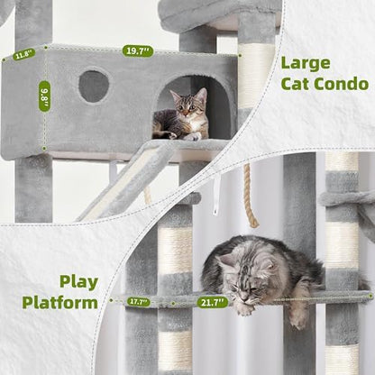Gitelsnour Tall Cat Tree Tower for for Multiple Cats, Large Condo - Image 4