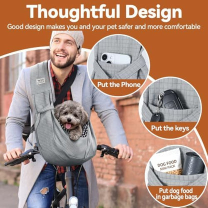 Dog Sling Carrier, Lightweight Breathable Puppy Carrier - Image 6