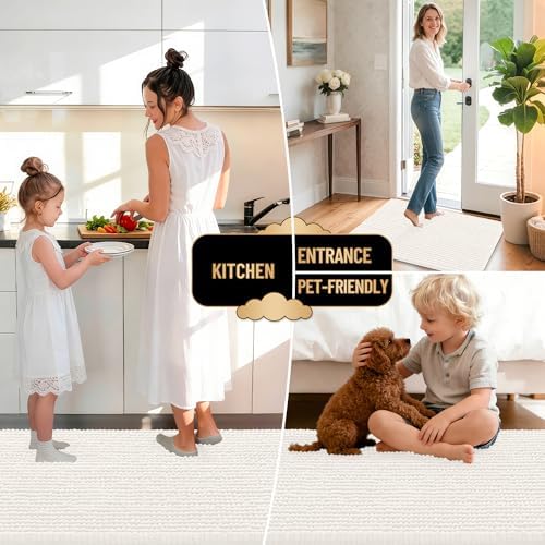 OLANLY Thick Chenille Bathroom Runner Rugs 47x20, Absorbent Bath Mat - Image 6