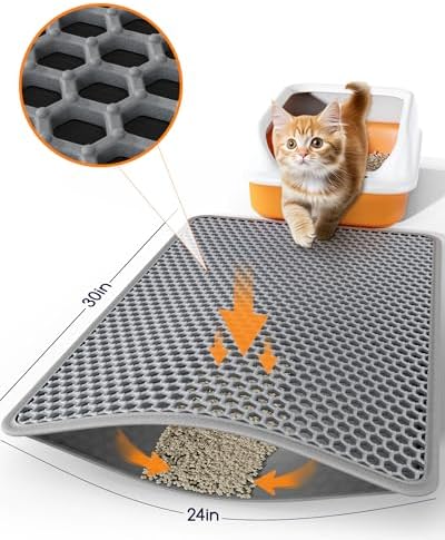 Powools Cat Litter Mat, Double-Layer, 30 x 24 in, Urine-Proof - Image 6