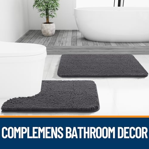 OLANLY Bathroom Rugs 35x24, Extra Soft Absorbent Chenille Bath Rugs - Image 7