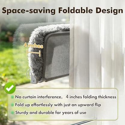 Zoratoo Foldable Cat Window Perch, Widened Cushion Cat Bed - Image 3