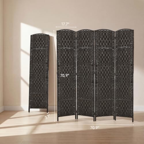 HOMCOM Room Divider 4-Panel, 6FT-Tall Folding Privacy Screen - Image 7