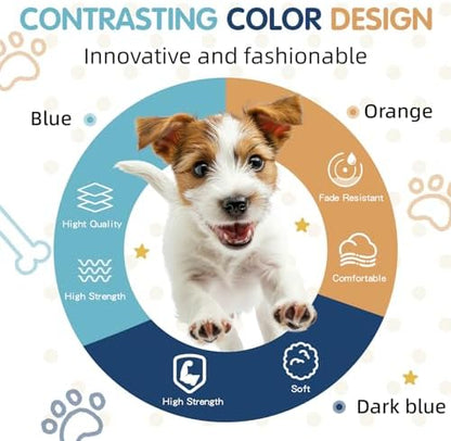 Blue Orange Tri-Color Small Dog Harness, Step-in Design - Image 6