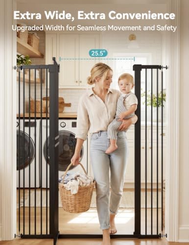 No Pawblems 55" Extra Tall Pet Gate, 31.5"-48" Wide Tall Dog Gate - Image 3