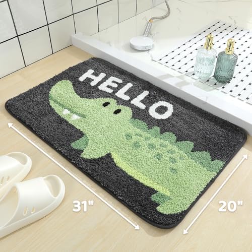 Molesun Crocodile Bath Mat 20x31, Soft Absorbent Microfiber Bath Rugs - Image 3