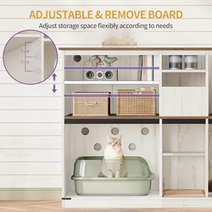 Hzuaneri Double cat Litter Box Enclosure, Cat Cabinet - Image 6