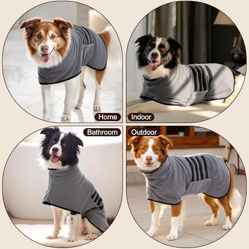 Microfiber Dog Bathrobe, Super Absorbent Dog Drying Coat - Image 6