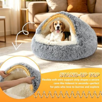 NOYAL Hooded Donut Bed, Calming Cave - Image 6