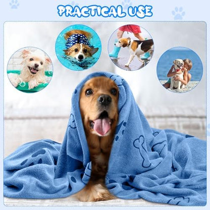 Tatuo 12 Pcs Dog Grooming Towels 28 x 55 Inch Microfiber Drying Pet Bath Towels - Image 6