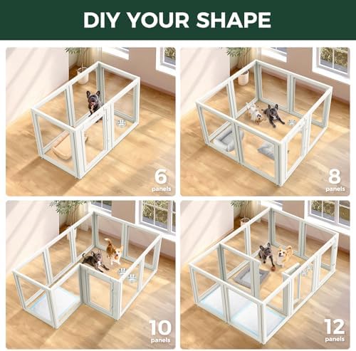 FXW AuraSpace Clear Acrylic Indoor Dog Playpen, 6 Panels - Image 5