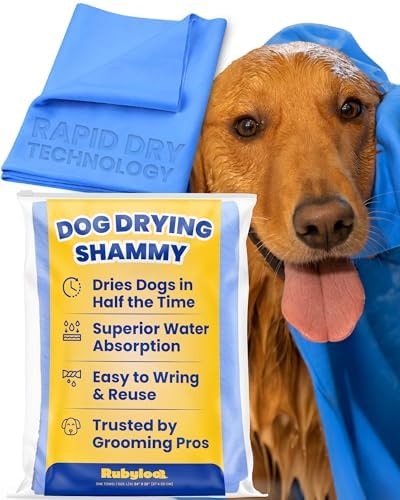 Shammy Dog Towel for Drying Dogs Large, Ultra Absorbent, 1 Pack by Rubyloo
