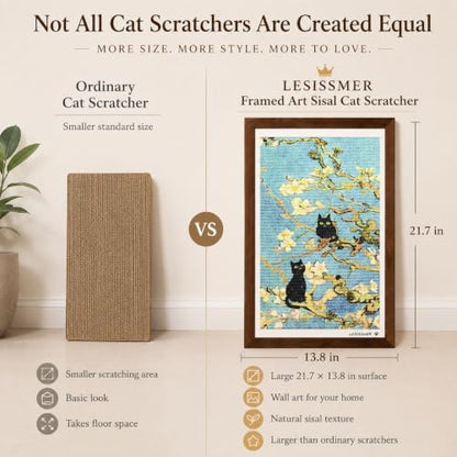 Wall Art Cat Scratcher, Framed Sisal Scratch Pad - Image 6