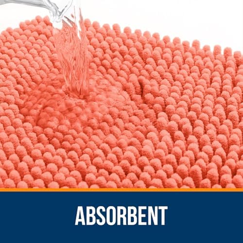 OLANLY Large Bathroom Rugs 59x35, Extra Soft Absorbent Chenille Bath Rugs - Image 4