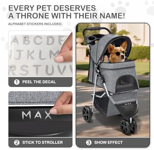 MoNiBloom Pet Stroller for Small/Medium Dogs and Cats up to 33 lbs - Image 6