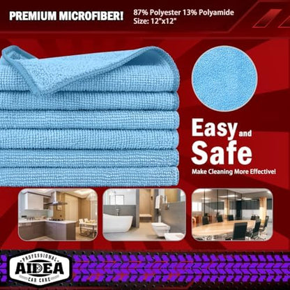 AIDEA Microfiber Cleaning Cloth Blue-50PK, Microfiber Towels - Image 6