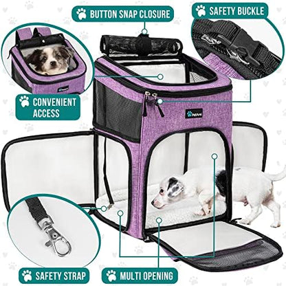 PetAmi Dog Backpack Carrier, Airline Approved 4-Way Entry Cat Bag - Image 3