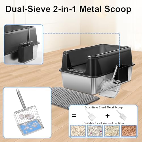 Marchul 2 Pack Stainless Steel Cat Litter Box - Image 5