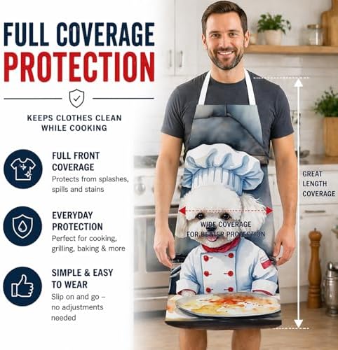 Caroline's Treasures Bichon Frise The Chef Apron Cooking Kitchen Server Baking - Image 3