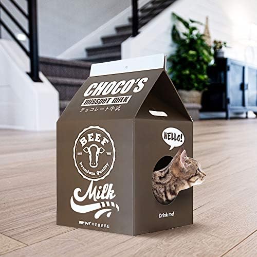 FluffyDream Cat Condo Scratcher Post Cardboard, Milk Box Shape Cat Scratching - Image 5