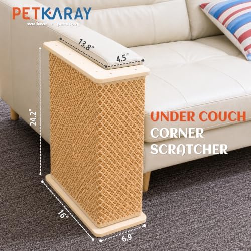 PETKARAY Under Furniture Extended Couch Corner Cat Scratching Post - Image 2