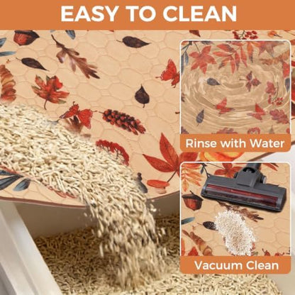Homimp Fall Cat Litter Mat, Litter Trapping Mat 2 Pack, Contains Mess from Box - Image 4
