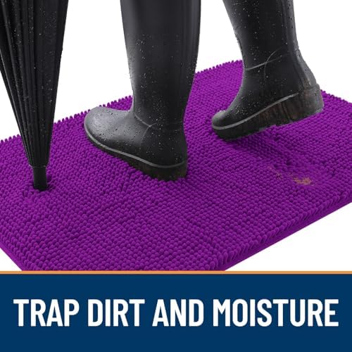 OLANLY Dog Door Mat for Muddy Paws 35x24, Super Absorbent Chenille Mud Mat - Image 2