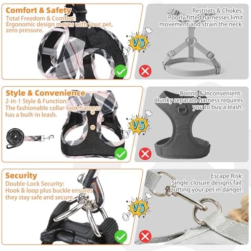 KOOLTAIL Dog Harness and Leash Set, Cute Dog Harness Medium Sized Dog, Step in - Image 5
