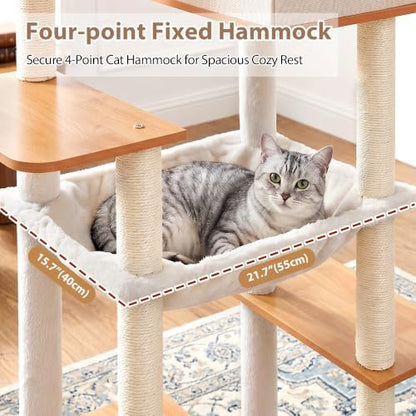Gitelsnour Cat Tree, Wooden Multi-Level Tower - Image 4
