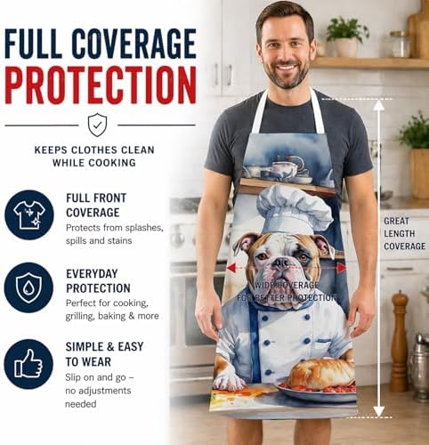 Caroline's Treasures American Bulldog The Chef Apron Cooking Kitchen Server - Image 3
