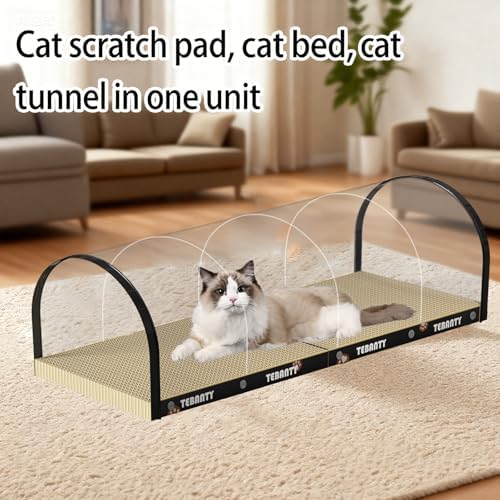 3 Function in 1 Cardboard Cat Scratcher Board, 31.5 in Cat Scratcher House - Image 6