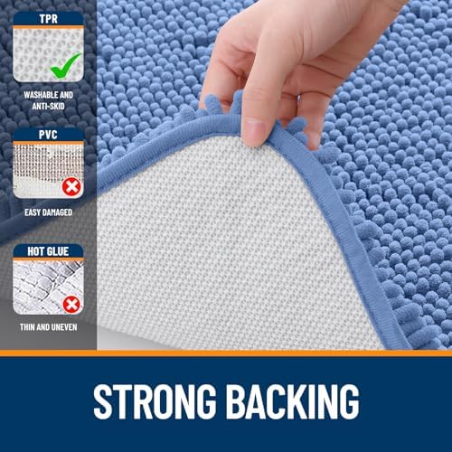 OLANLY Bathroom Runner Rugs 40x24, Extra Soft Absorbent Chenille Bath Rugs - Image 6